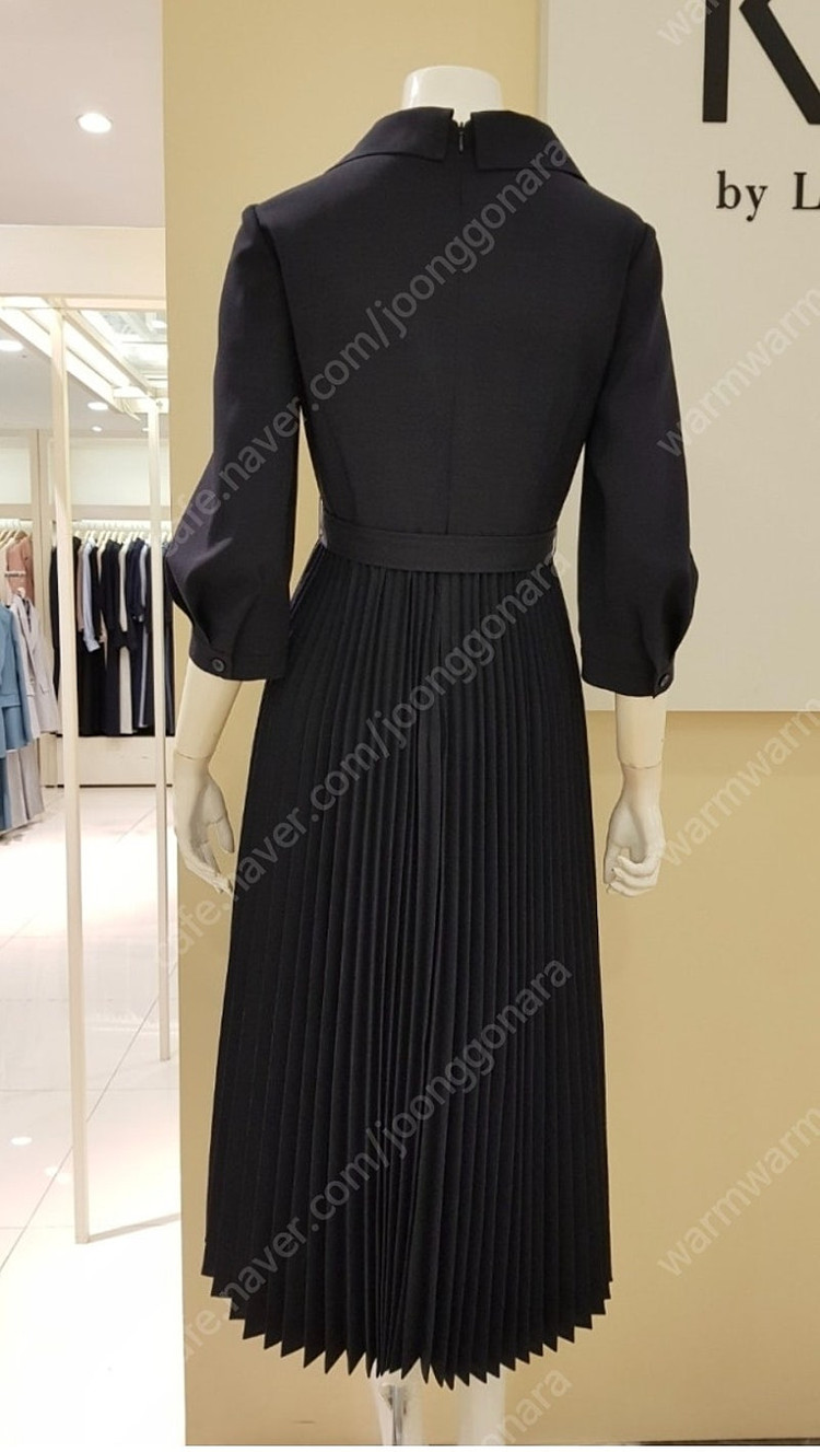 (새상품) KL 플리츠 원피스 네이비 55 듀엘 오즈세컨 레니본 지컷 보브 린 모조에스핀 지고트 시슬리 이미지