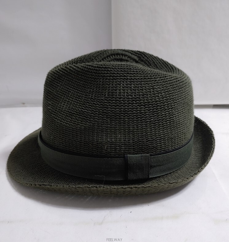 패션잡화 특가~라피아소재 멋진남성 중절모 베레모 페도라 지적인 그린컬러 지갑 모자 헌팅캡 밀집모자 왕골모자 이미지