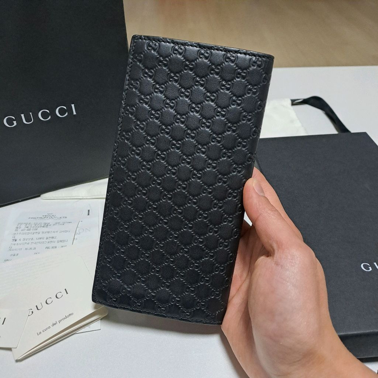 [정품/영수증 풀셋] 구찌 마이크로시마 가죽 장지갑, 구찌지갑,구찌장지갑,구찌남성지갑 이미지