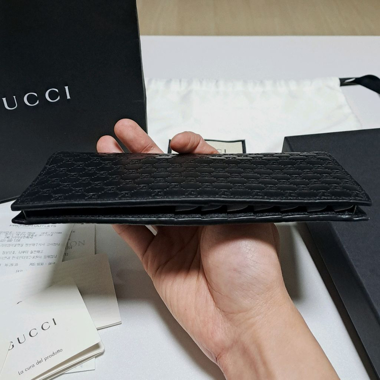 [정품/영수증 풀셋] 구찌 마이크로시마 가죽 장지갑, 구찌지갑,구찌장지갑,구찌남성지갑 이미지