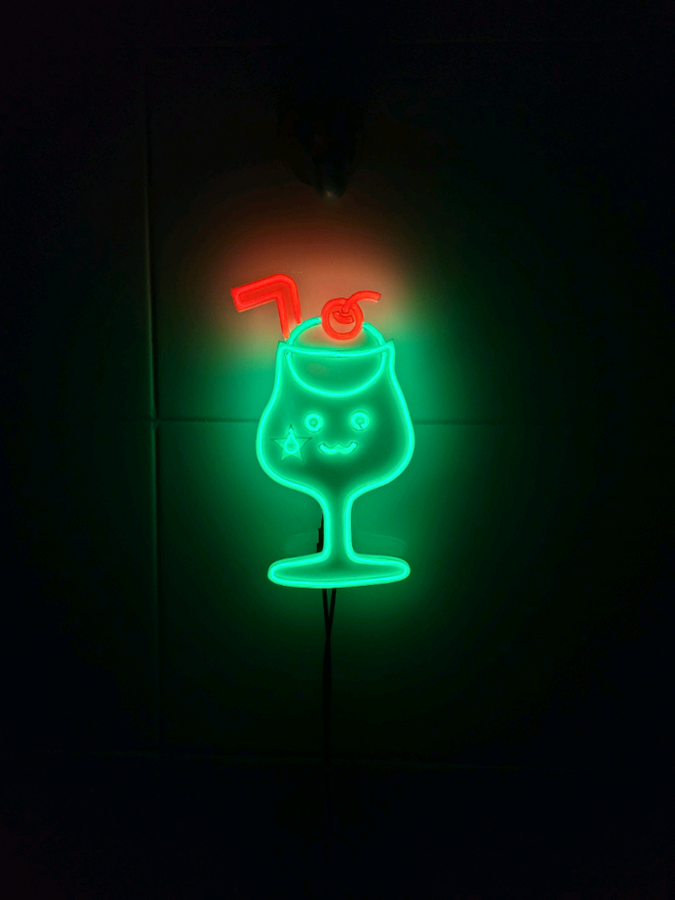 메론소다 스마일 네온사인 led 램프 무드등 조명 이미지