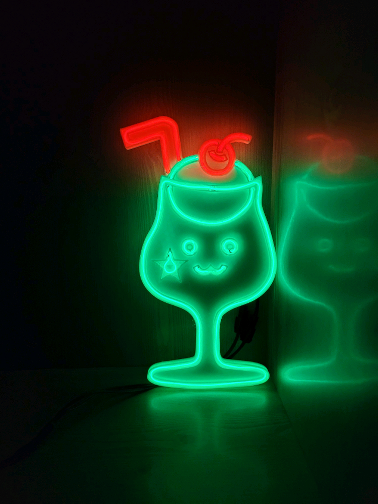 메론소다 스마일 네온사인 led 램프 무드등 조명 이미지