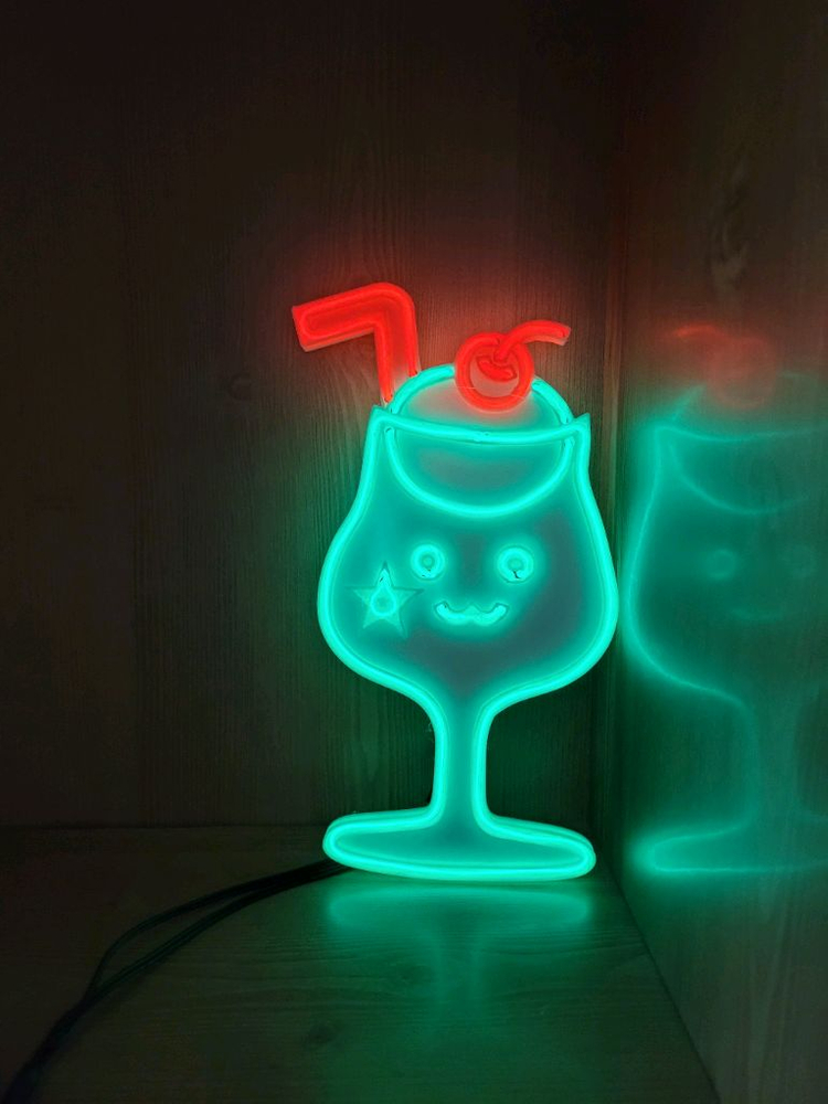 메론소다 스마일 네온사인 led 램프 무드등 조명 이미지