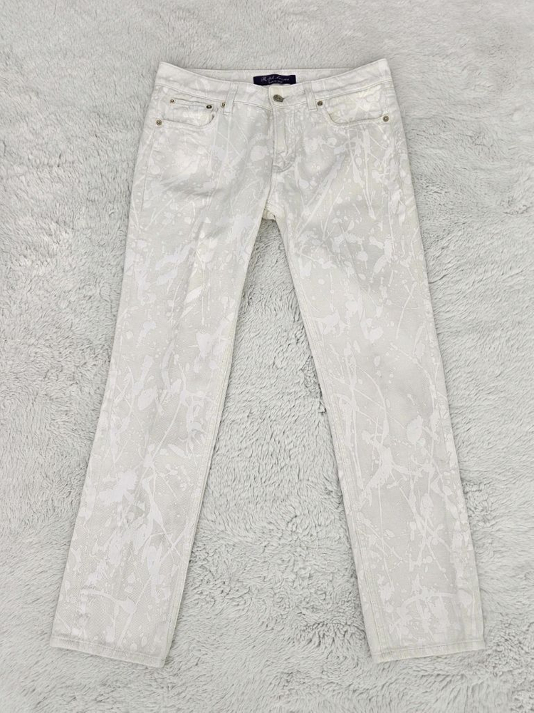 폴로 랄프로렌 퍼플라벨 화이트 페인팅 데님팬츠 [ 로로피아나 쿠치넬리 톰포드 에르메스 루이비통 키톤 ] 이미지