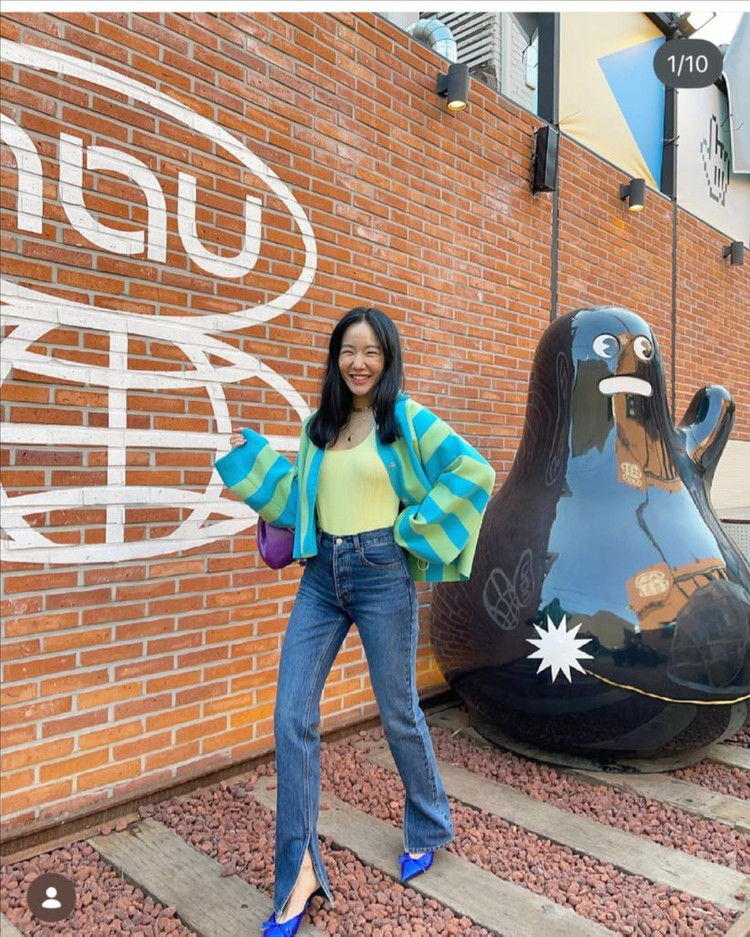 매니모어몽 슬릿 청바지 진청 (S사이즈) 이미지