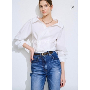 타임 time 블루라벨 랩 언밸런스 헴 셔츠 55 사이즈 정품 이미지