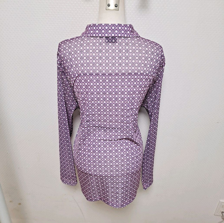 깨끗한 PAT 여성 카라 긴팔티 스판 지퍼 티셔츠 이미지