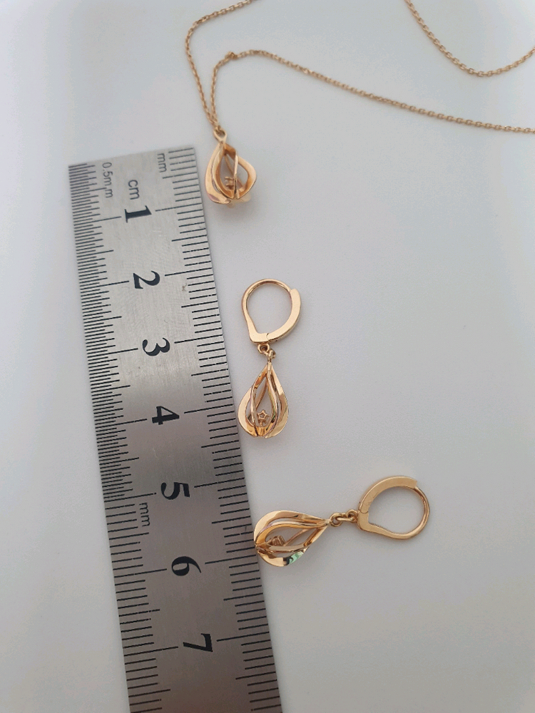 골든듀 18k 해피듀 다이아 목걸이 귀걸이 세트 이미지