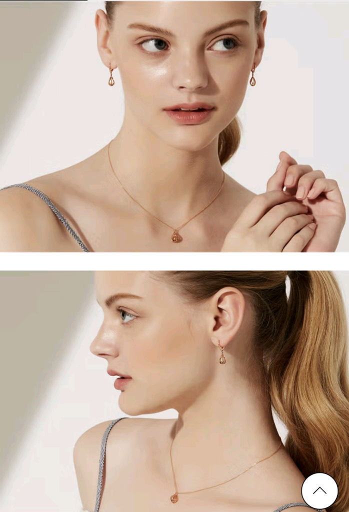 골든듀 18k 해피듀 다이아 목걸이 귀걸이 세트 이미지