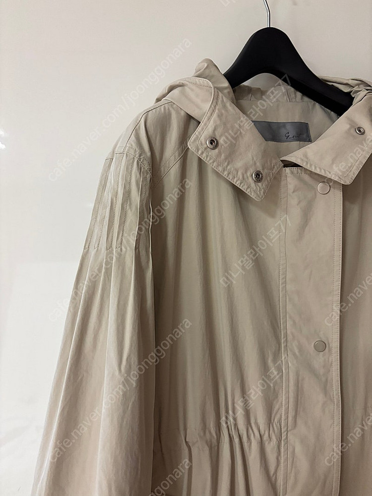 지컷 바스락 23년 후드 야상 점퍼 자켓 스트링 코트 올드머니룩 출근룩 트렌치 이미지