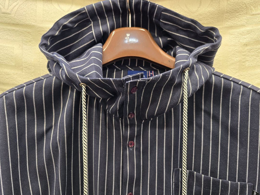 로맨틱크라운 스트라이프 후드 셔츠 프리사이즈 이미지