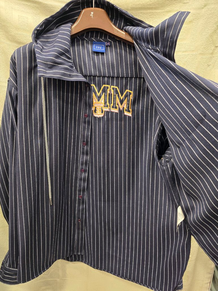 로맨틱크라운 스트라이프 후드 셔츠 프리사이즈 이미지