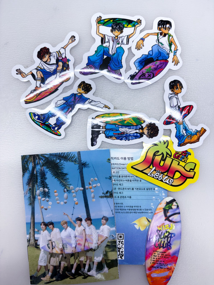 엔시티위시 NCT WISH 컬러 스마트 앨범 서프 버전 키링 유우시 사쿠야 리쿠 시온 콘서트 포카 팬미팅 이미지