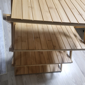 캠핑 접이식 선반 2개 우드 3단+4단 거치대 이미지