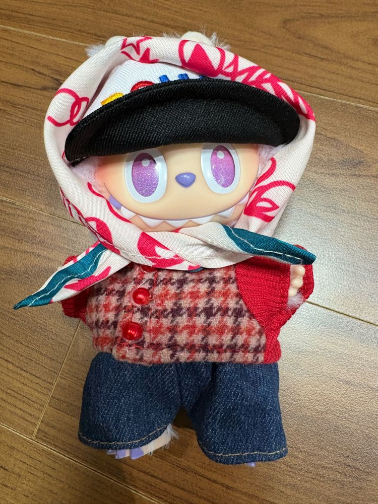 라부부 하이라이트 보라색 LUCK 정품 15-17cm 인형 (옷 포함) 이미지