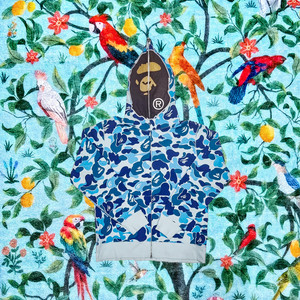 베이프 * ABC 카모 세컨드 에이프 집업후드 * 블루 * L 이미지