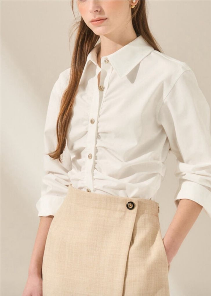 MINE 셔링 블라우스(네이비,55) 이미지