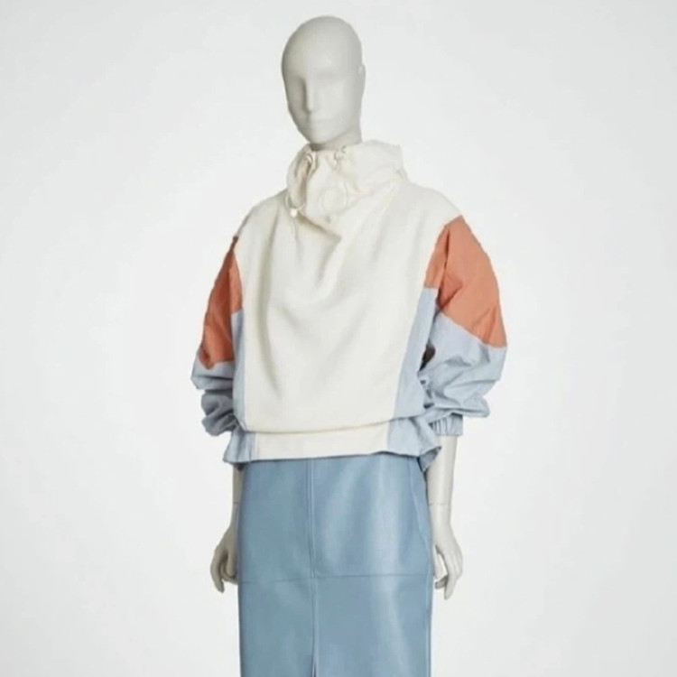 시스템(SYSTEM) 텍스쳐 블록 스트링 후드 티셔츠 프리사이즈 이미지