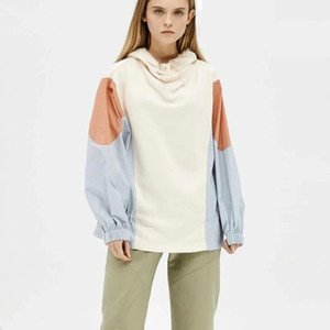 시스템(SYSTEM) 텍스쳐 블록 스트링 후드 티셔츠 프리사이즈 이미지