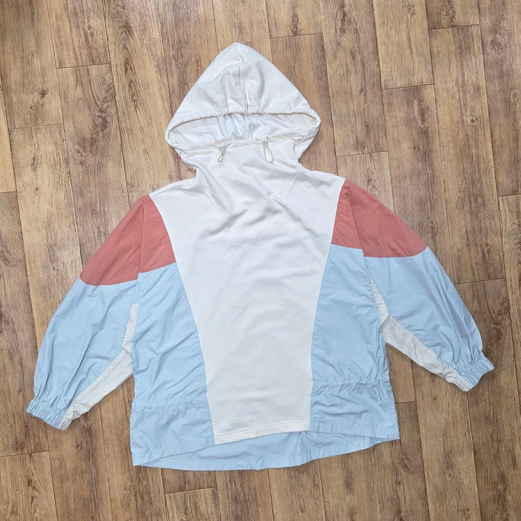 시스템(SYSTEM) 텍스쳐 블록 스트링 후드 티셔츠 프리사이즈 이미지