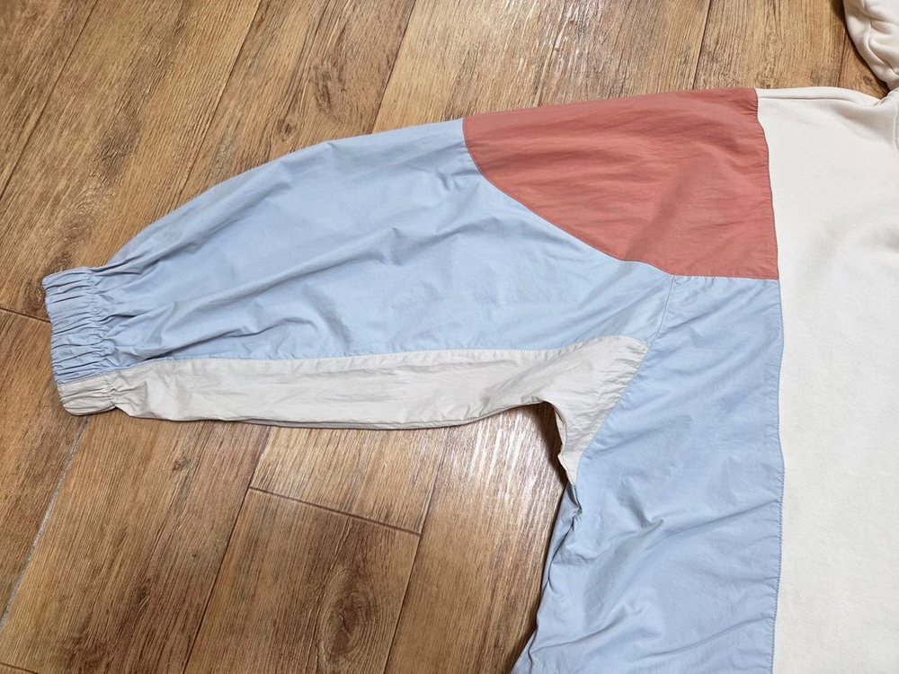 시스템(SYSTEM) 텍스쳐 블록 스트링 후드 티셔츠 프리사이즈 이미지