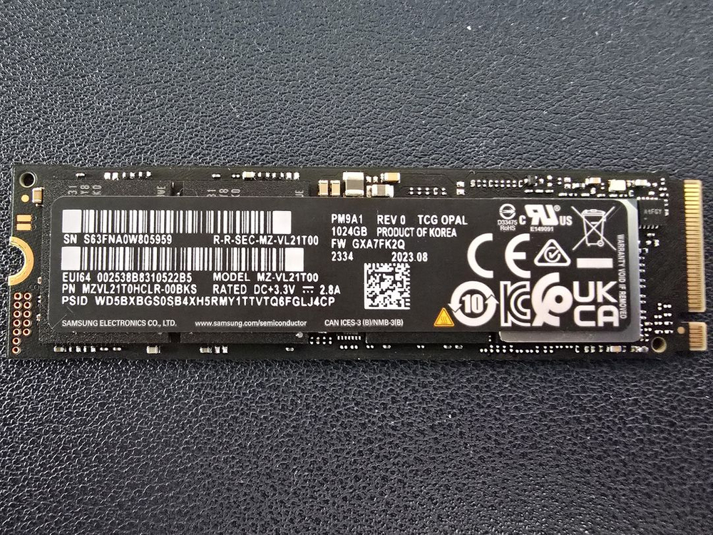 삼성 PM9A1 M.2 NVMe SSD 1TB 이미지