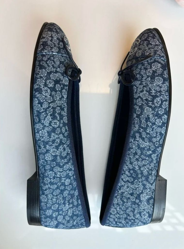 샤넬 플랫 발레리나 슈즈 데님 35 이미지