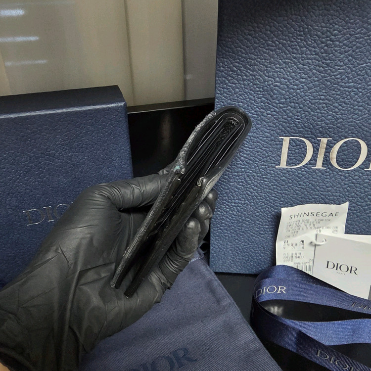 [클로젯][풀구성+영수증]디올 새들 디올 오블리크 자카드 반지갑 이미지