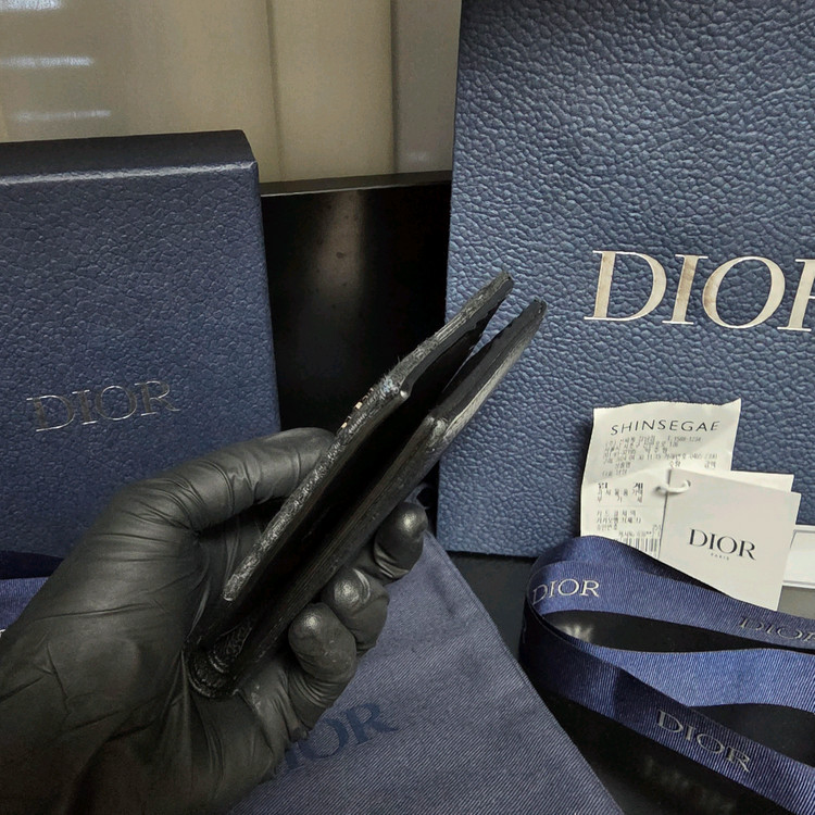 [클로젯][풀구성+영수증]디올 새들 디올 오블리크 자카드 반지갑 이미지