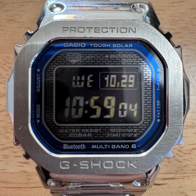 지샥 풀메탈 [GMW-B5000] 실버&블루 스퀘어 이미지