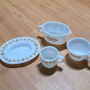 코렐 코닝 파이렉스 버터플라이 밀크글라스 세트,일괄가 이미지