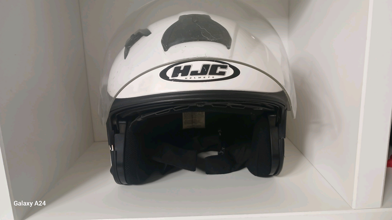 HJC IS-34 퓨어 화이트 선바이저 오픈페이스헬멧(XL)왼쪽 덕트가 하나 빠져서 저렴하게 판매하오니 예민하신분 이미지