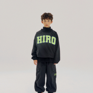 히로 아플리케 브이넥 아노락/화섬조거팬츠 그레이160 블랙 160 이미지