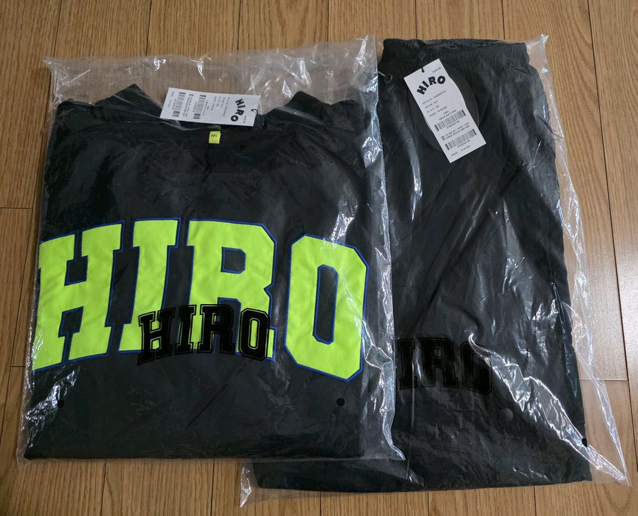 히로 아플리케 브이넥 아노락/화섬조거팬츠 그레이160 블랙 160 이미지