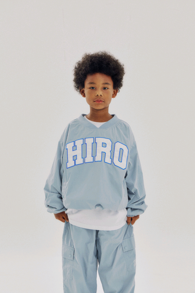 히로 아플리케 브이넥 아노락/화섬조거팬츠 그레이160 블랙 160 이미지