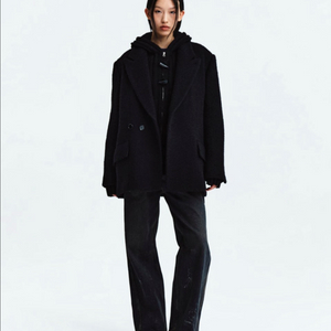 새상품 마뗑킴 블랙 오버사이즈 더블 코트 이미지