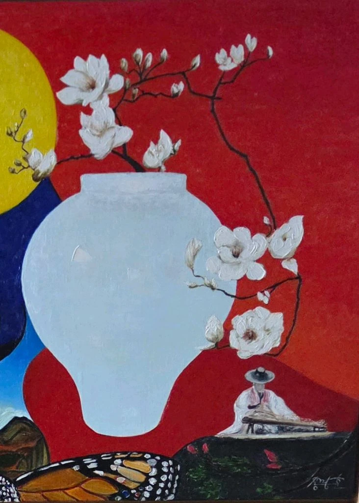 서양화 (유화)송명훈 도자기 그림작가 호접몽 30호(F) 이미지