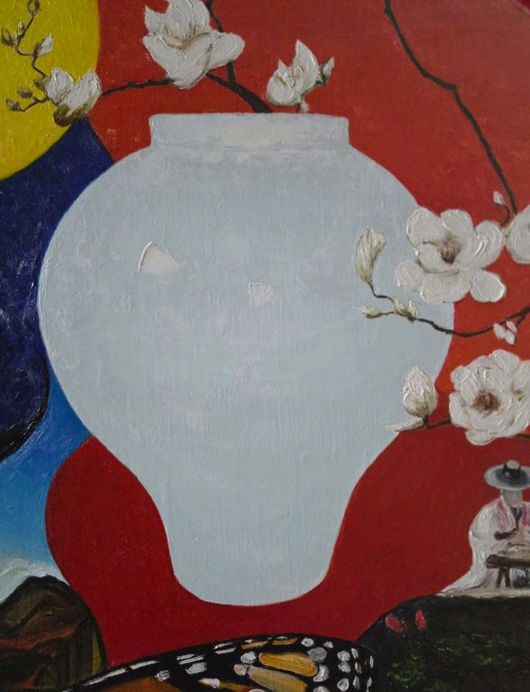 서양화 (유화)송명훈 도자기 그림작가 호접몽 30호(F) 이미지