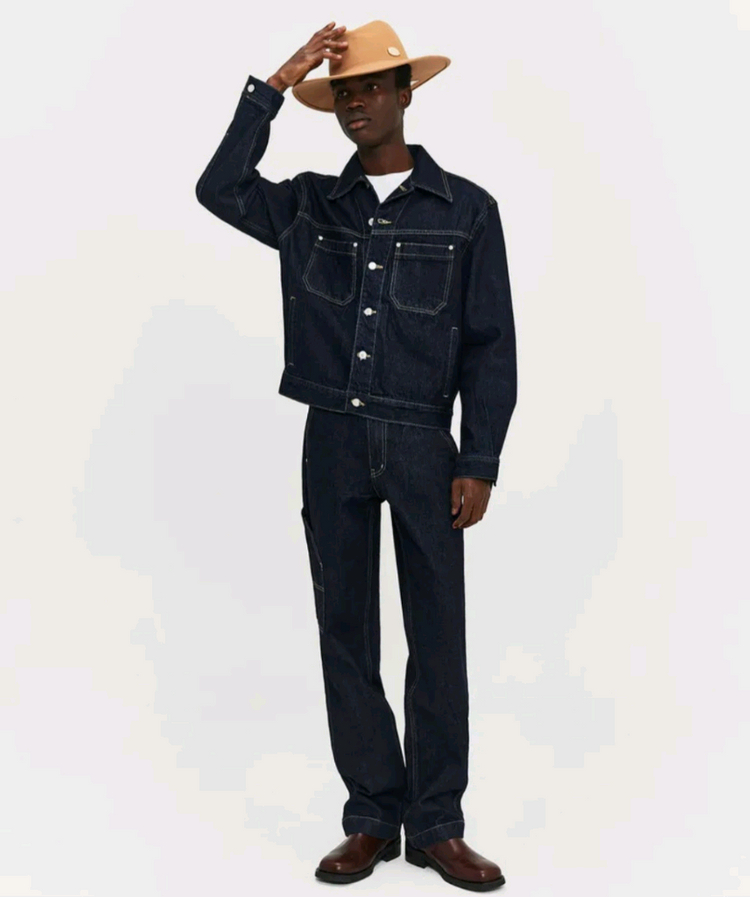 엘무드 트러커 데님 자켓 사이즈 48 사이즈 이미지