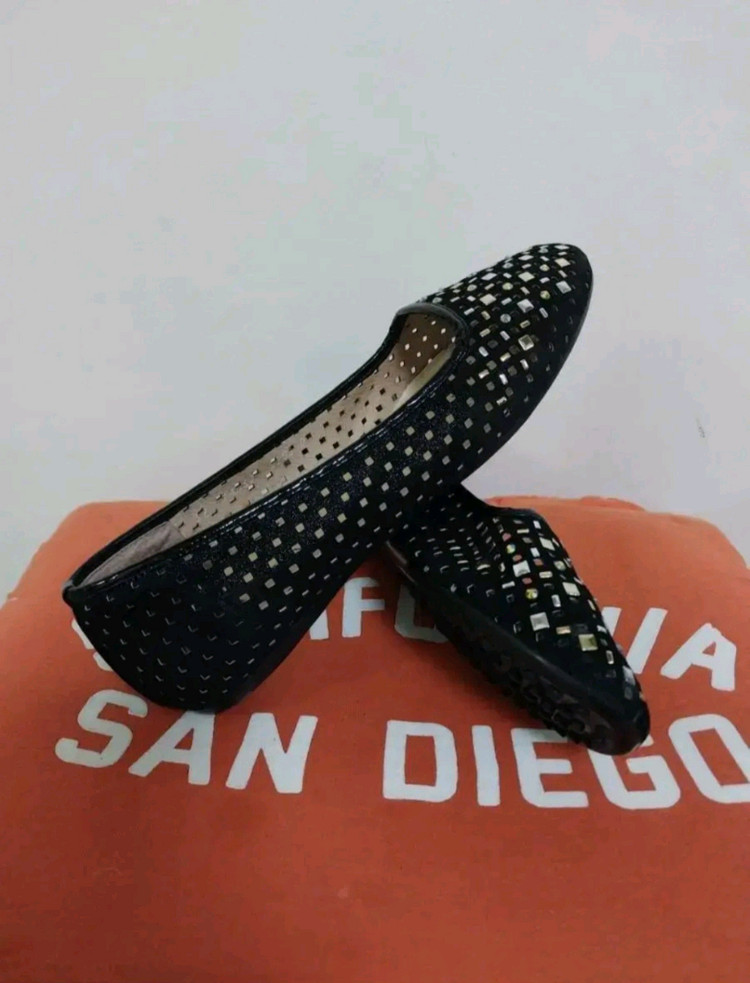 여성 탠디 펀칭 로퍼, 플랫슈즈, 흑색펄쎄무 (240) 이미지