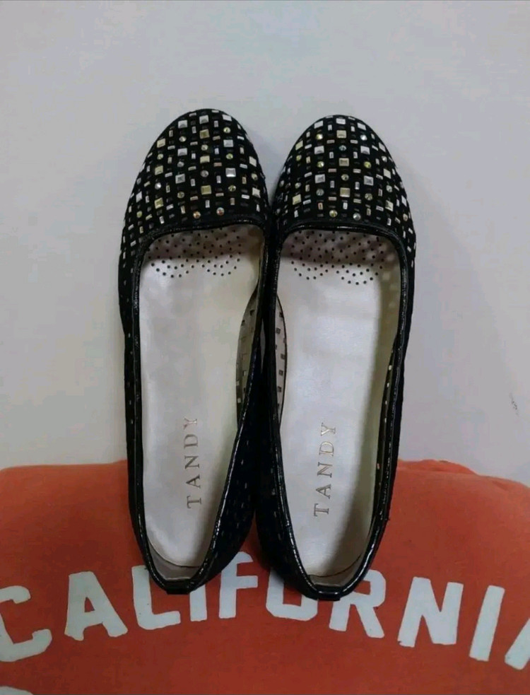 여성 탠디 펀칭 로퍼, 플랫슈즈, 흑색펄쎄무 (240) 이미지