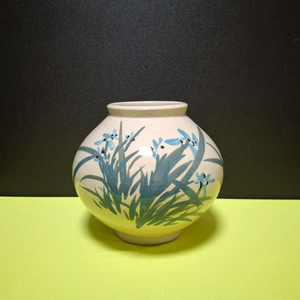 해천 김종원 청화백자 난초문호 (도자기) 이미지