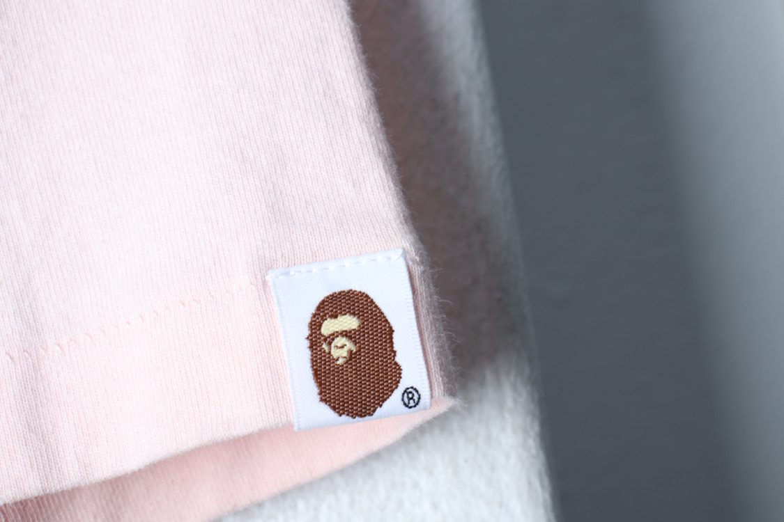 W(XS) 베이프 반팔 티셔츠 헤더 빅로고 카모 핑크 이미지