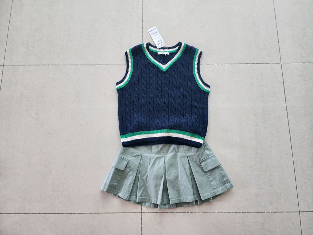 탑텐키즈 여아 120사이즈 봄옷 상하 스커트셋 이미지