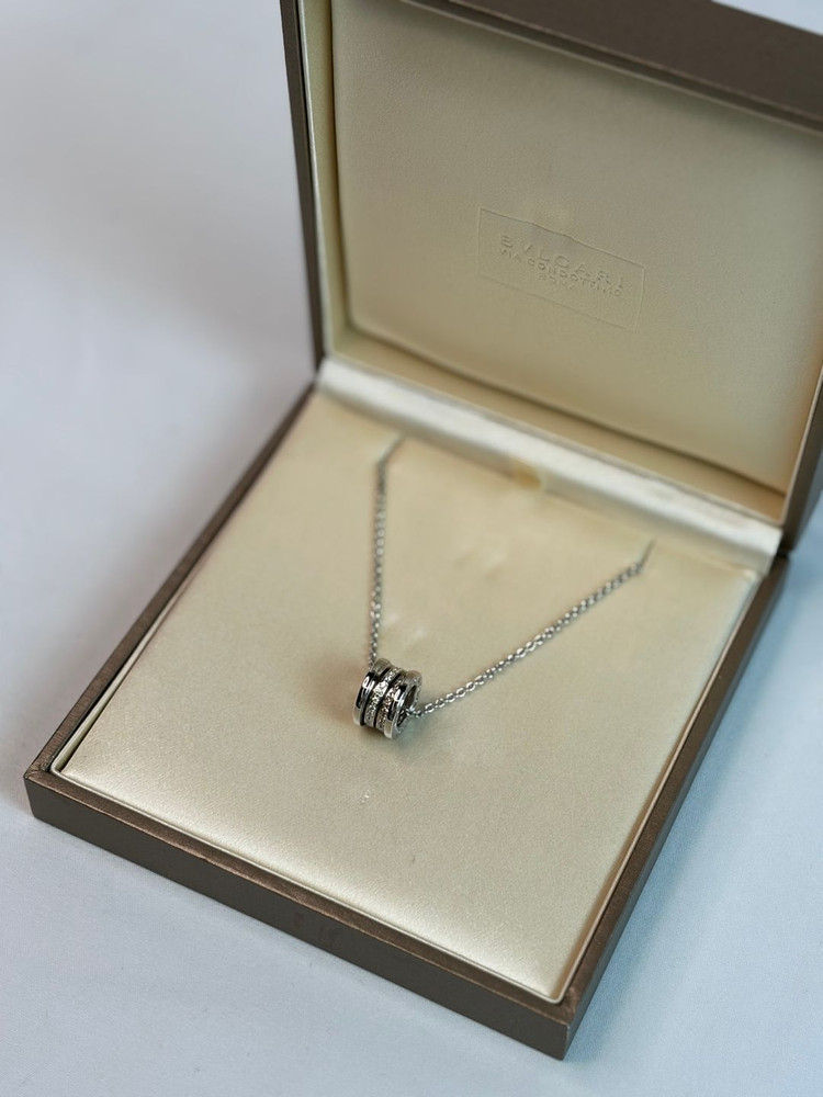 정품 불가리 비제로원 목걸이 화이트골드 파베다이아 이미지