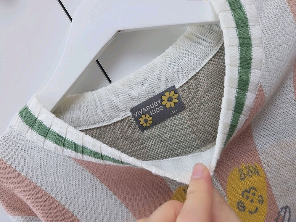 (새상품)비바루비 키즈 스트라이프 롱 원피스 M사이즈(7-9세) 이미지