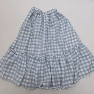여아 프릴 깅엄체크 스커트 xl사이즈(7-8세) 이미지
