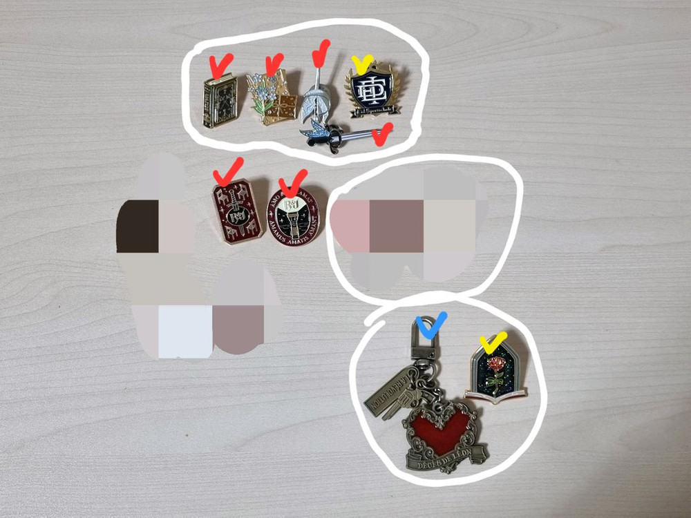 급처) 연뮤 MD 뱃지 키링 원가이하 양도 팬레터 비더슈탄트 알앤제이 라레볼뤼시옹 재관증정 포함 이미지