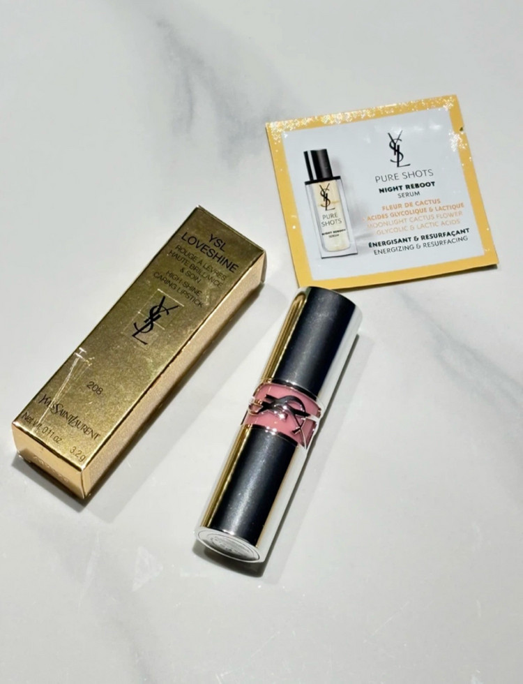 새상품 입생로랑 러브샤인 208호 라즈베리샤인 립스틱 이미지