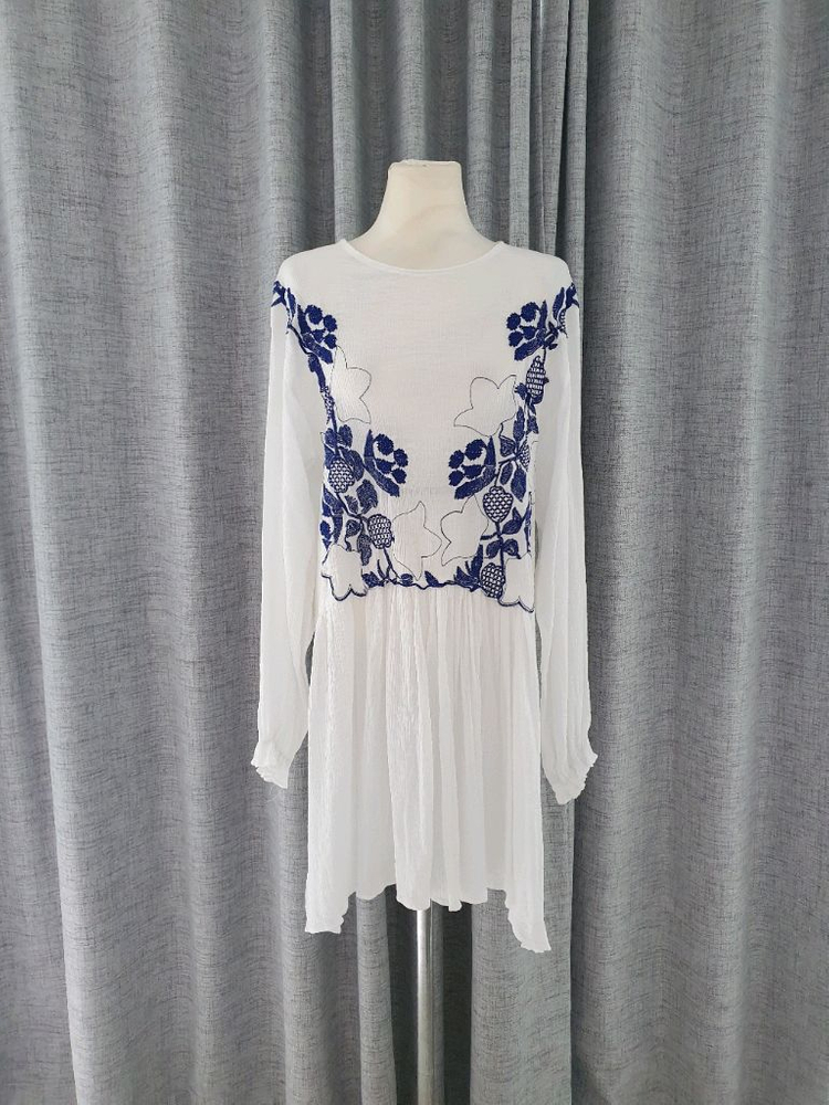 (새상품)봄, 여름, 가을 자수 원피스 55~77 이미지